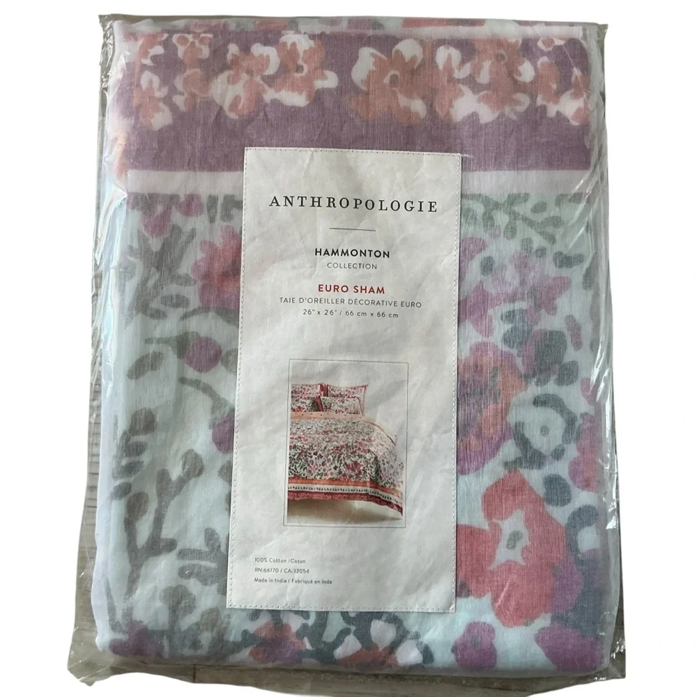 Anthropologie Hammonton euro sham floral multicolored NWT